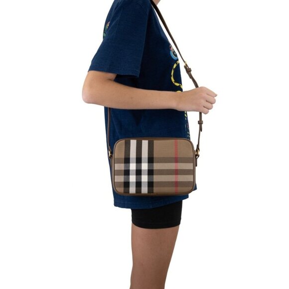 Burberry Vintage Check Large Camera Shoulder Bag Earth 8084495 - Picture 14 of 14